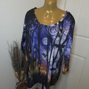 Women's HALLOWEEN All-Over Print Polyester TEE Women's XL